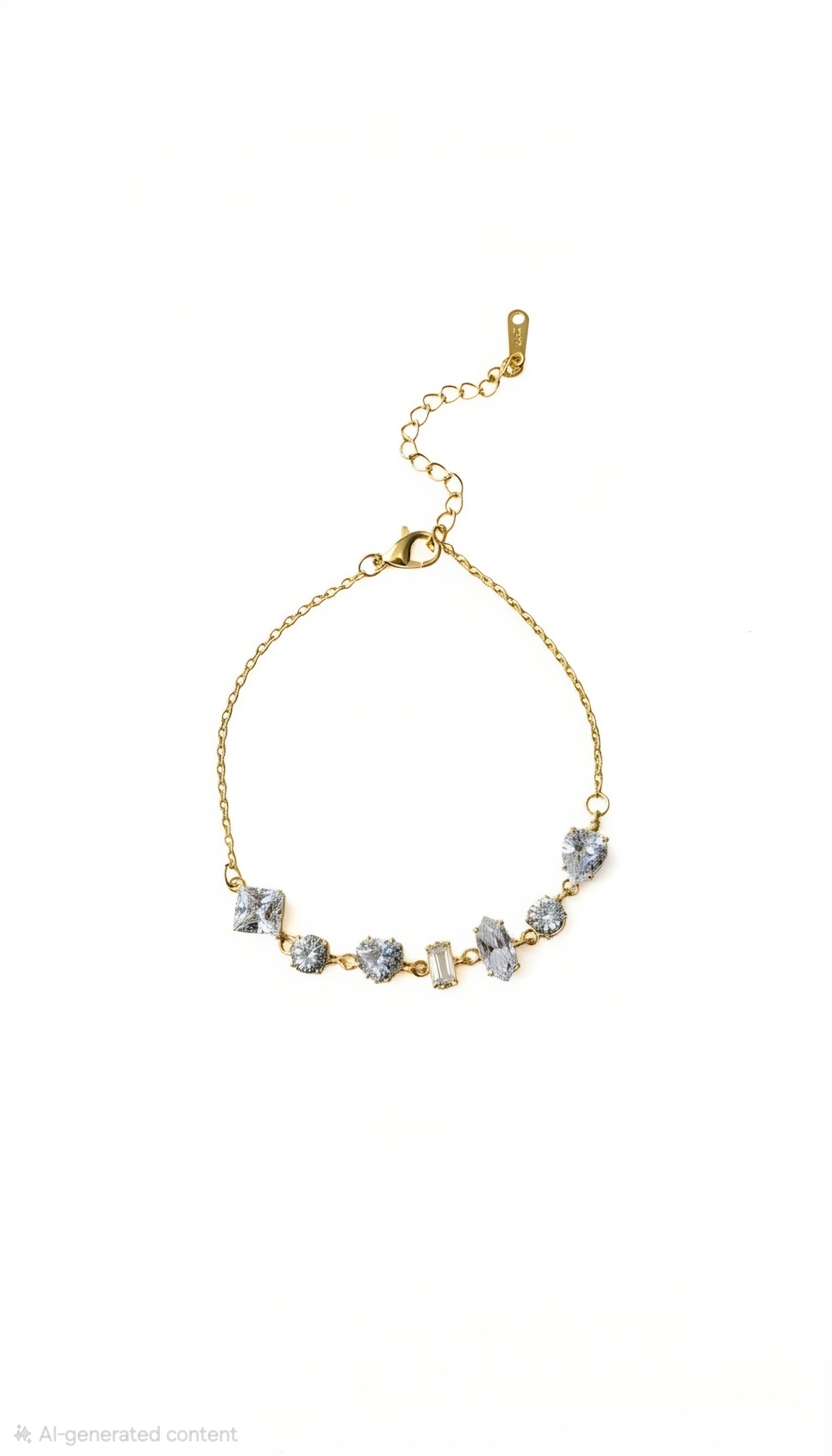 Geometric Crystal Charm Bracelet